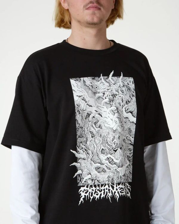 Лонгслив Spines черный/белый - фото 1