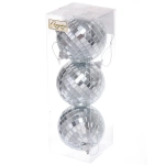 Новогодние шары 8 см (набор 3 шт) «Shining Disco», Серебро