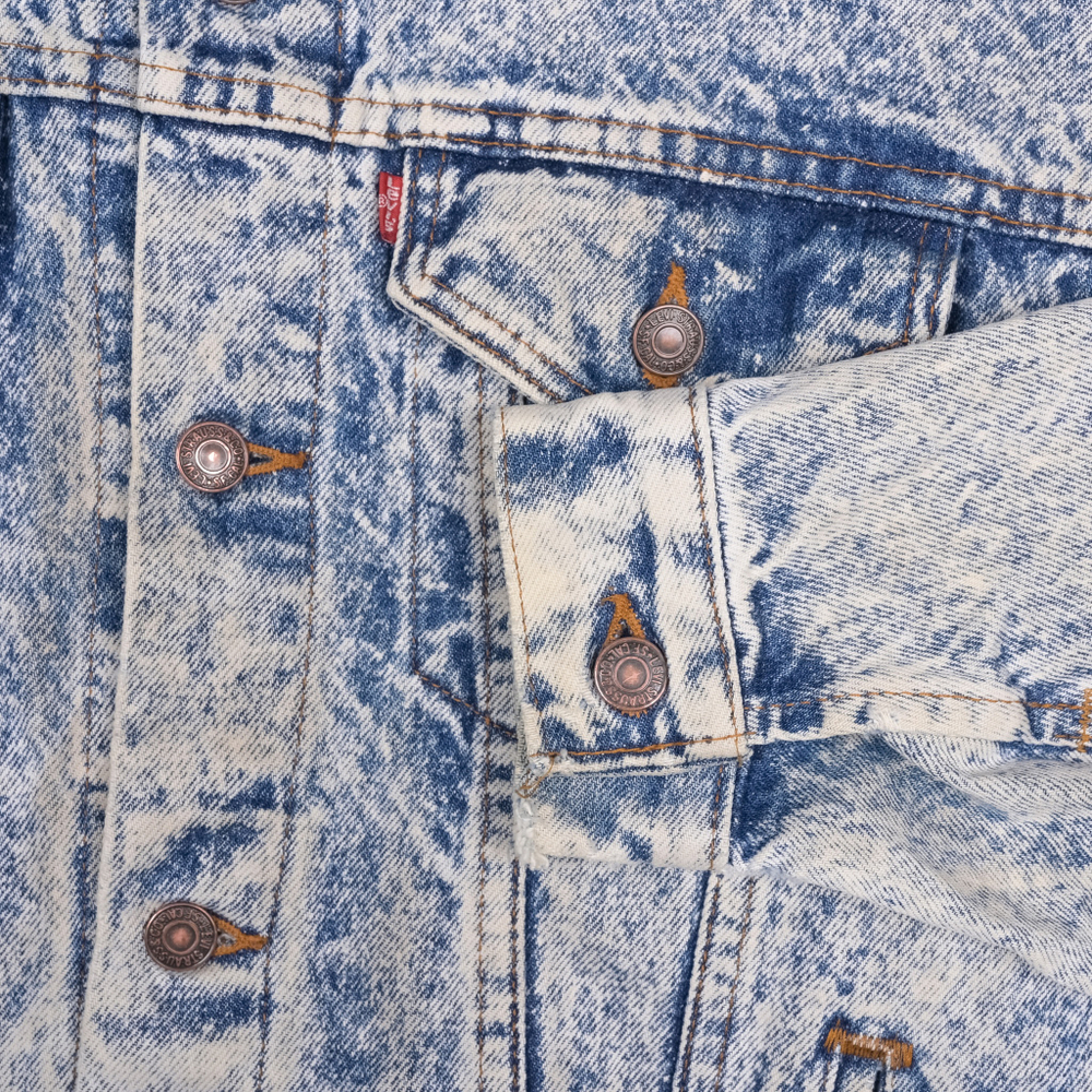 Редкая винтажная джинсовка Levi's с acid washed окраской, S свободный