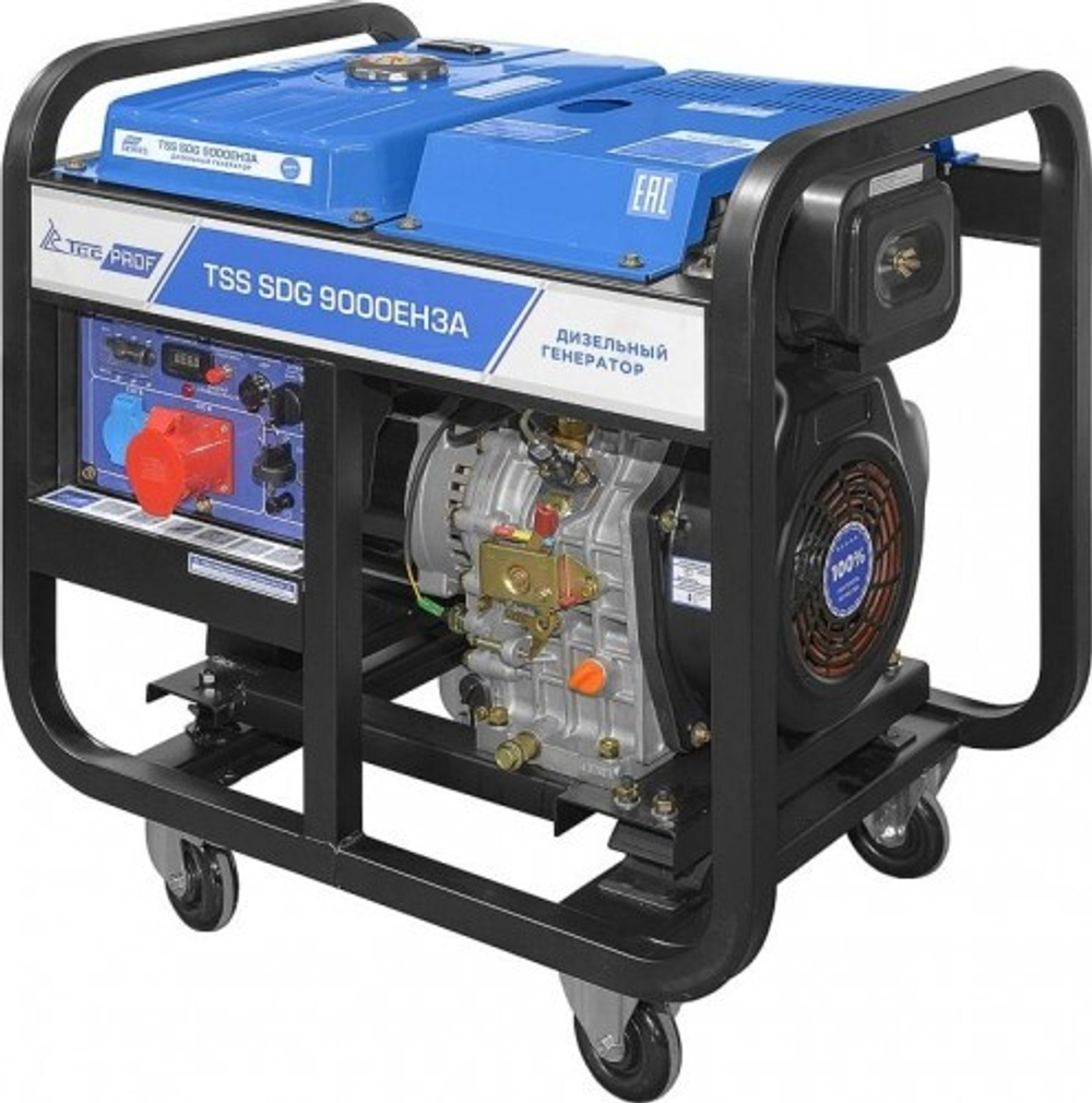 Генератор дизельный с воздушным охлаждением ТСС SDG 9000 EH3A открытая 100031