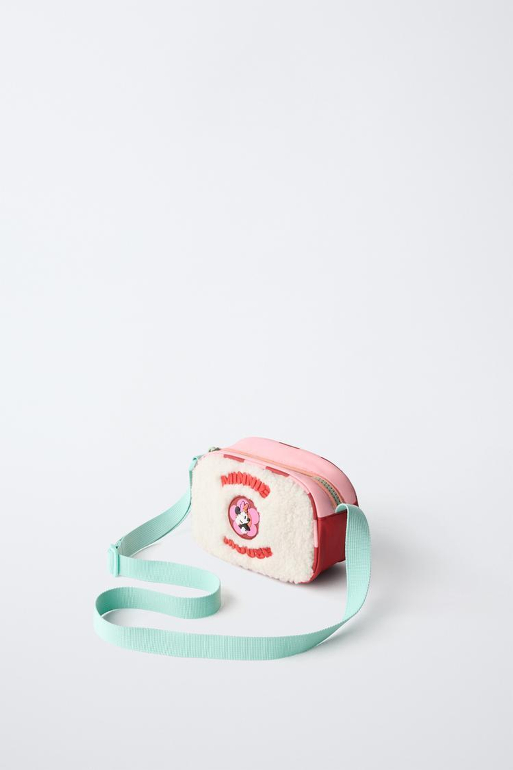 ZARA СУМКА ИЗ ИСКУССТВЕННОЙ ОВЧИНЫ MINNIE MOUSE © DISNEY, РОЗОВЫЙ