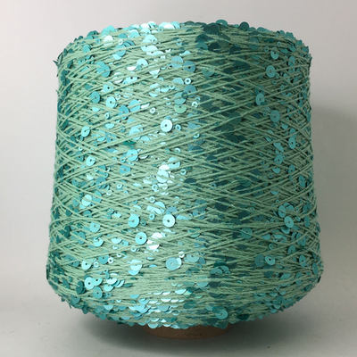 GLAMOUR ; 100% хлопок, пайетки 3 мм и 6 мм; 240м/100гр; цвет: нить - припылённо-бирюзовый, пайетки - сатиновые, бирюзовые матовые; S923