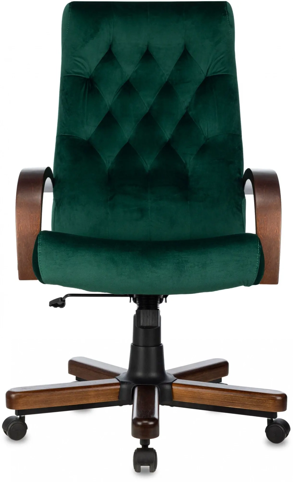 Кресло руководителя Бюрократ T-9928WALNUT Fabric зеленый Italia Green крестов. металл/дерево