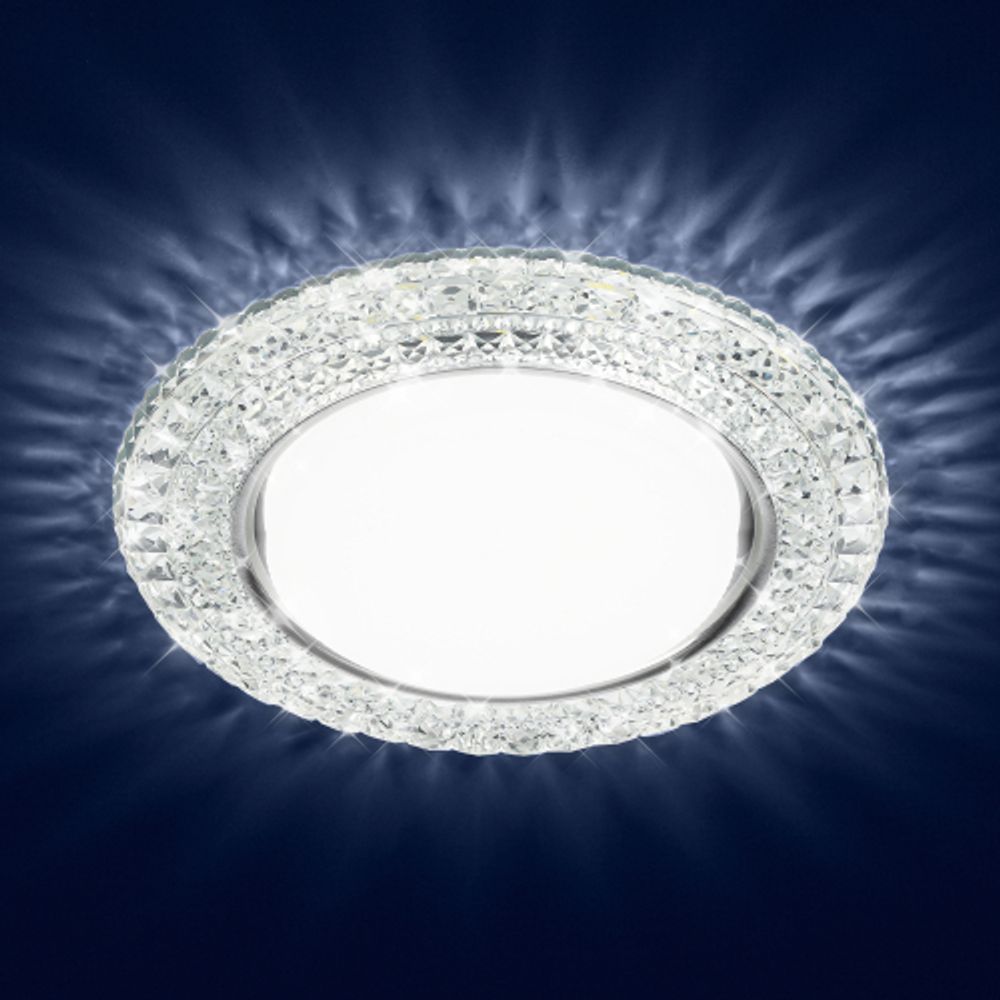 Светильник встраиваемый cо светодиодной подсветкой ЭРА DK LD26 SL/WH под лампу GX53 прозрачный