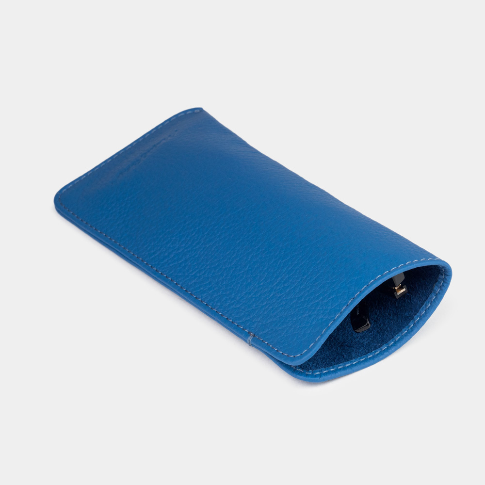 Футляр для очков Lunette из кожи теленка, синего цвета