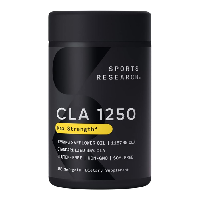 Линолевая кислота (КЛК) 95% 1250 мг, CLA 95% 1250 mg, Sports Research, 180 капсул