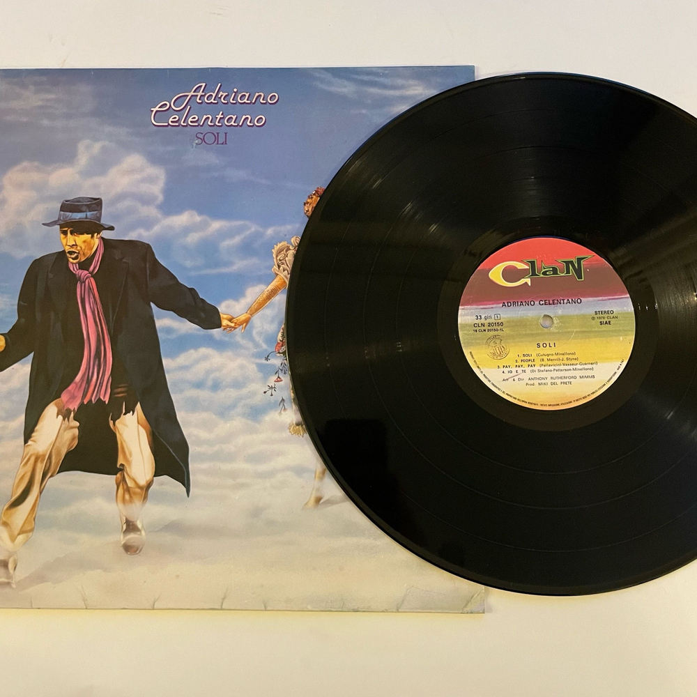 Винтажная виниловая пластинка LP Adriano Celentano Soli (Италия 1979)