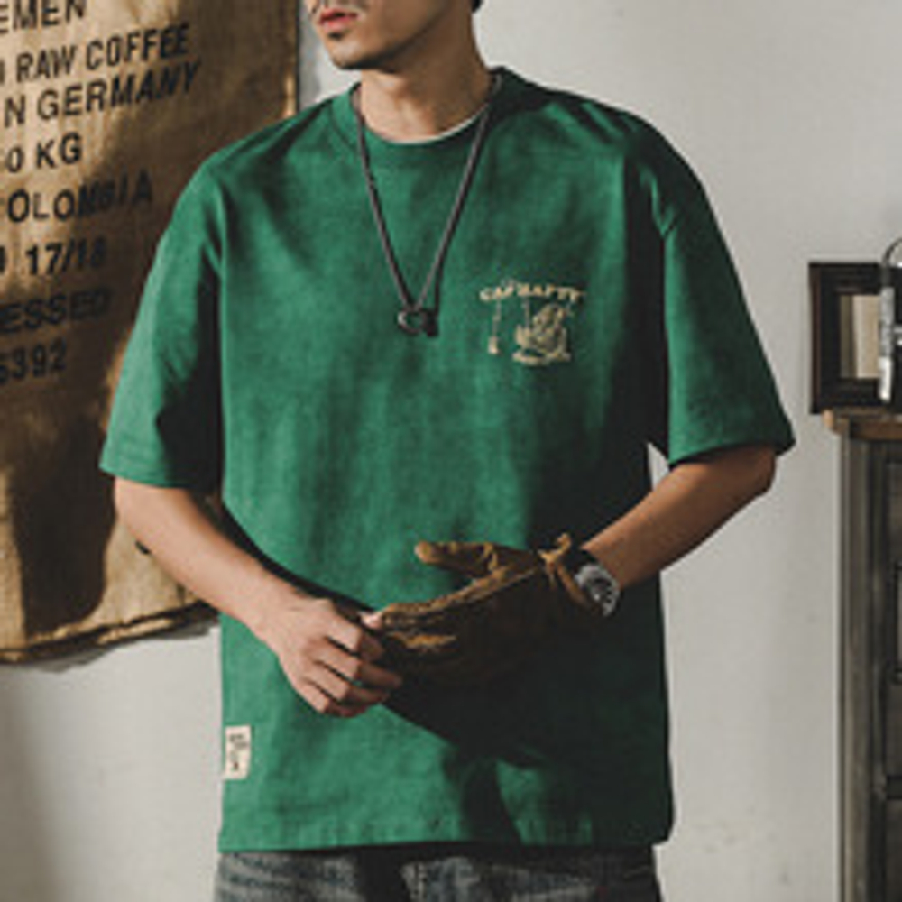 Мужская футболка Jereino в американском классическом ретро-стиле, летняя, модная, свободного кроя, с забавным принтом, с коротким рукавом