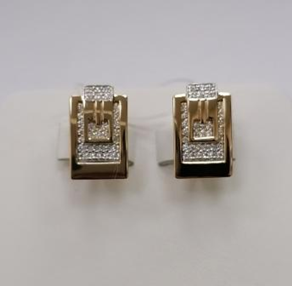 Серьги из золота с фианитами