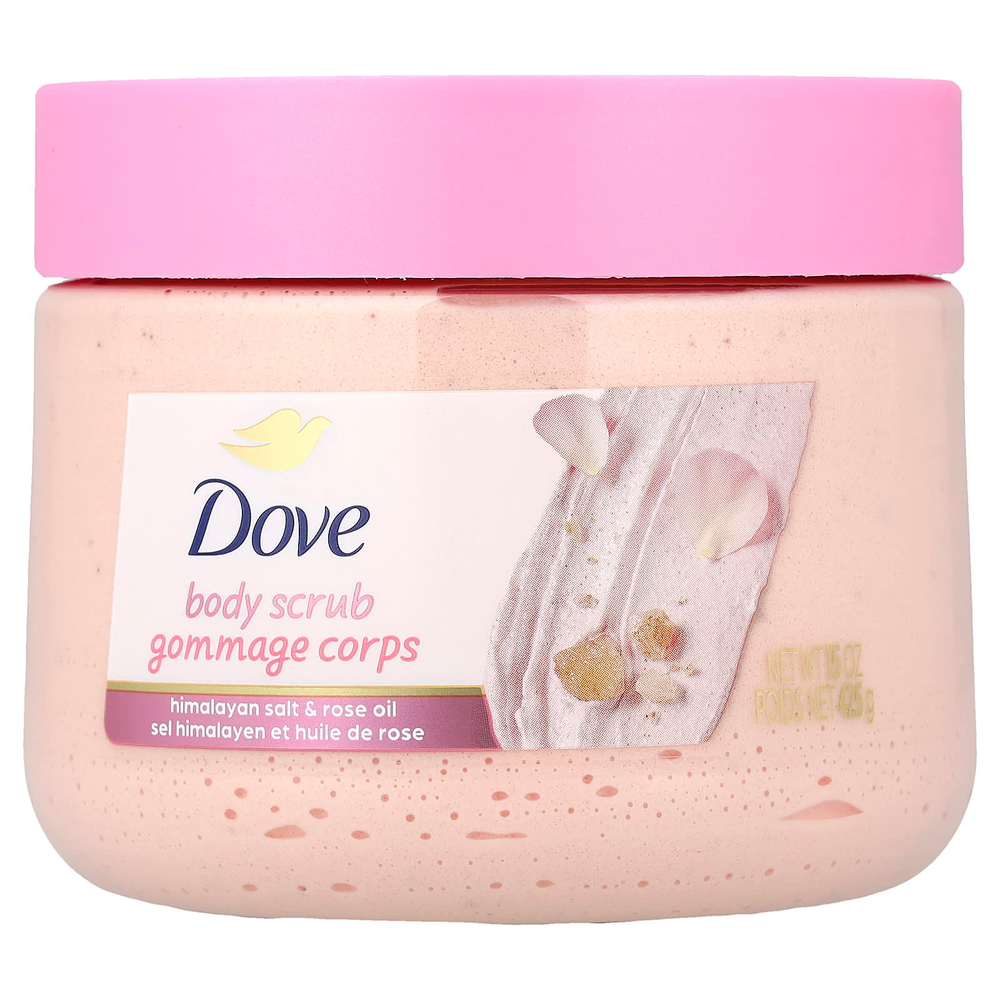 Dove, скраб для тела, гималайская соль и розовое масло, 425 г (15 унций)