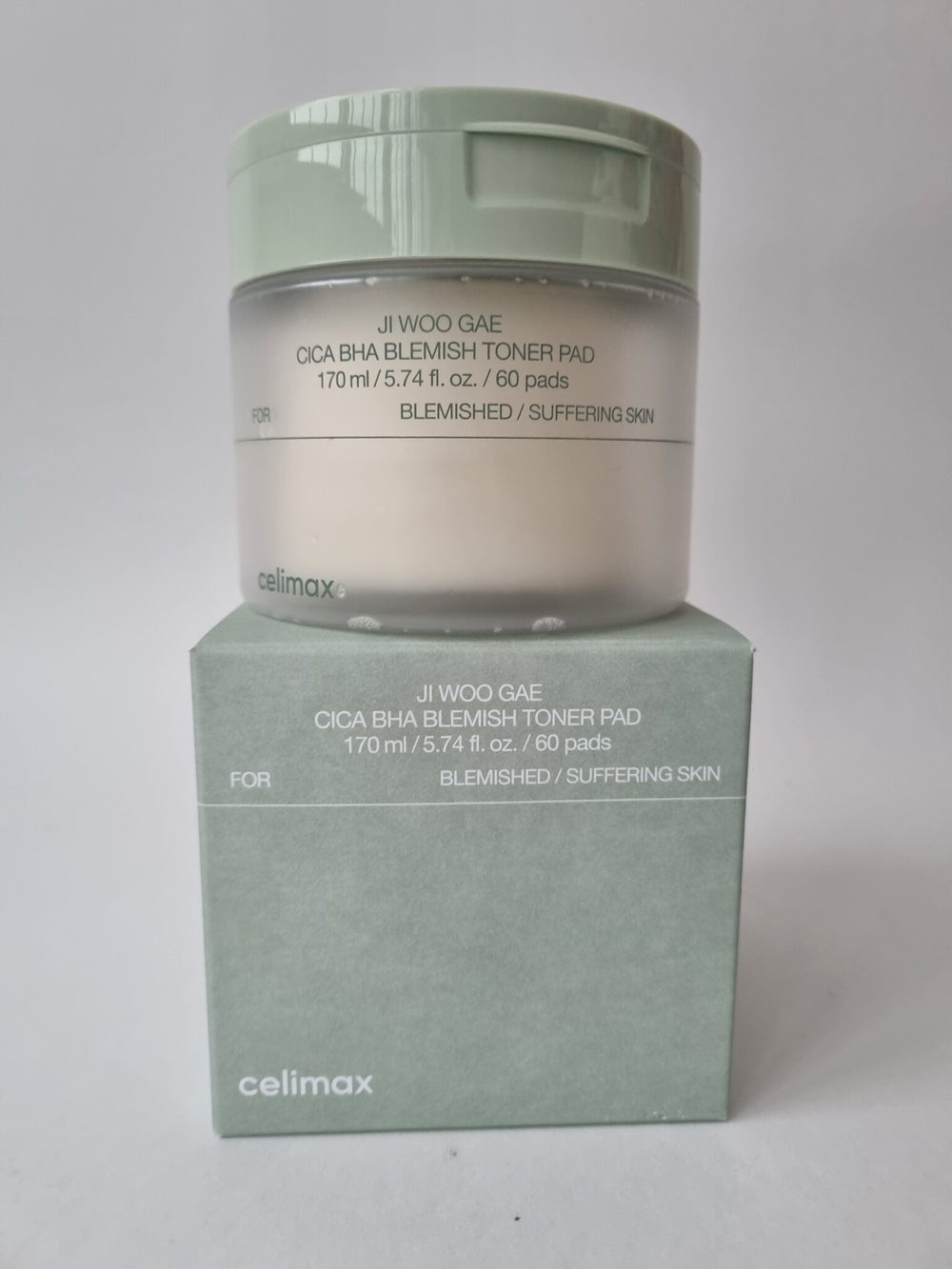 Пэды для лица успокаивающие с центеллой азиатской celimax Ji Woo Gae Cica BHA Blemish Toner Pad,60шт