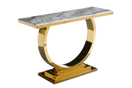 Стол-консоль Ist Casa Лира, 120х40х76 см, светло-серый, золотой