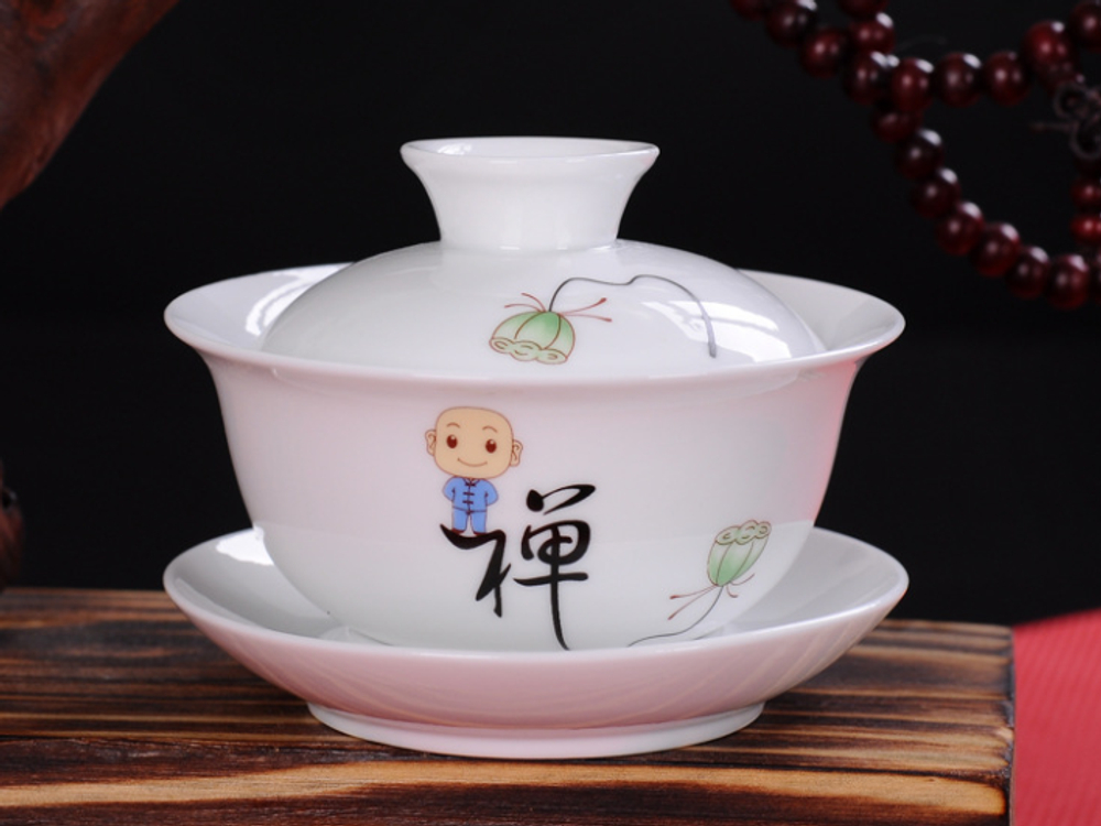 268021.2 Гайвань ДАО "Дзэн" h=65 мм, d=93 мм, 120мл, фарфор белый