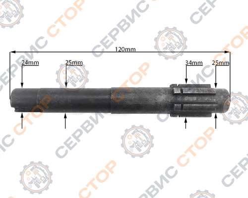 Вал привода малого редуктора 195N ф=24 мм