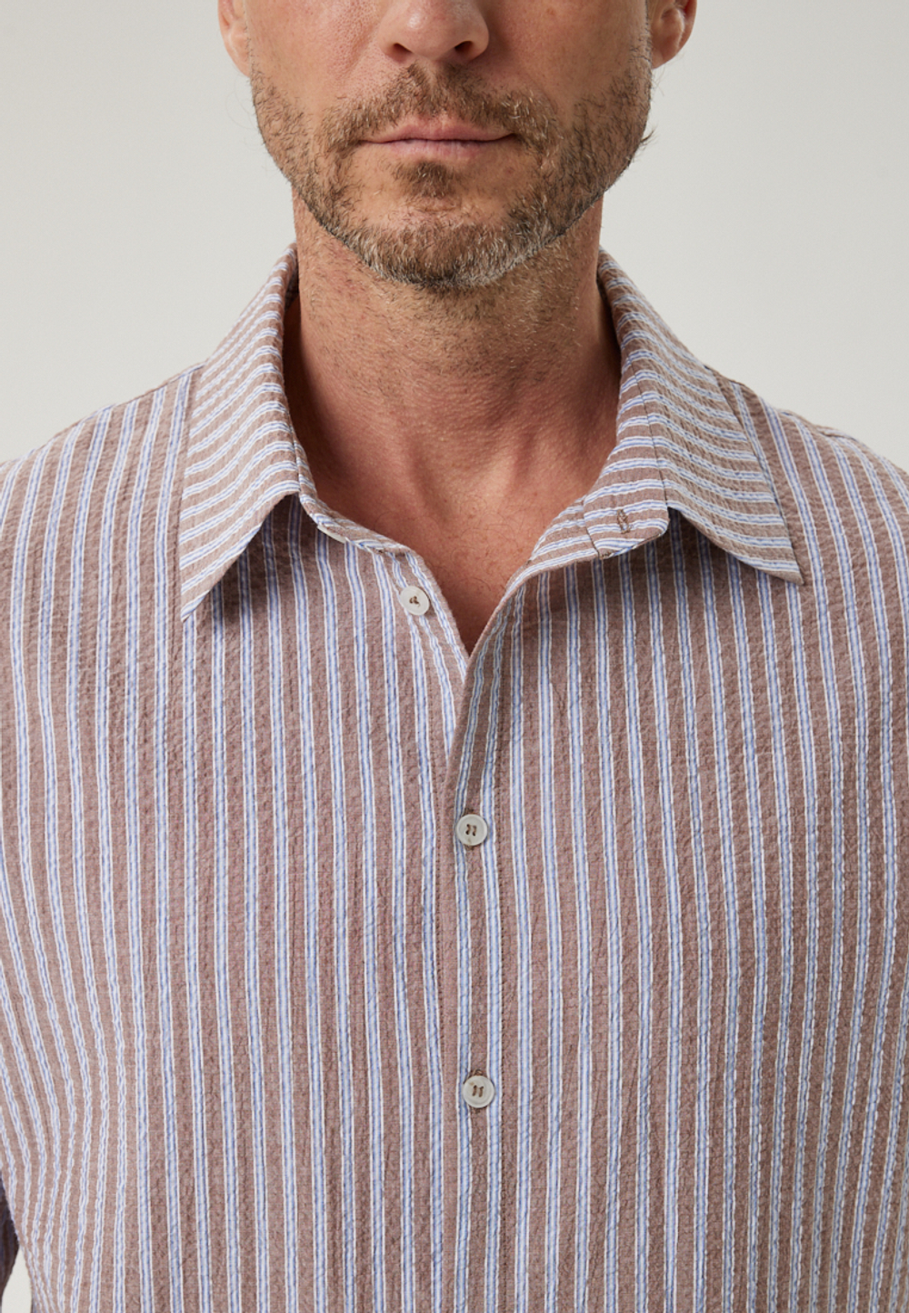 Рубашка с коротким рукавом в тонкую полоску