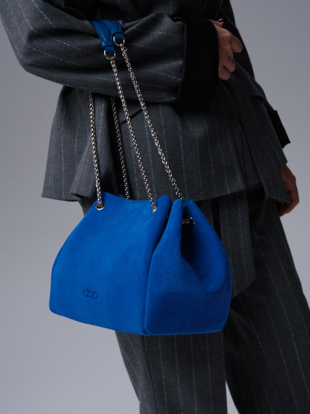 Замшевая сумка DBR 31202 синий/велюр