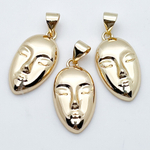 Подвеска Маска, цвет золото, размер 20*11 мм, цена за 1 шт