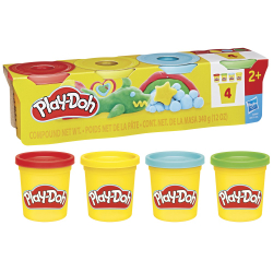 Hasbro G0512 G0688 — Набор с пластилином Play-Doh Классические цвета набор из 4 тюбиков G0688 — фото 1