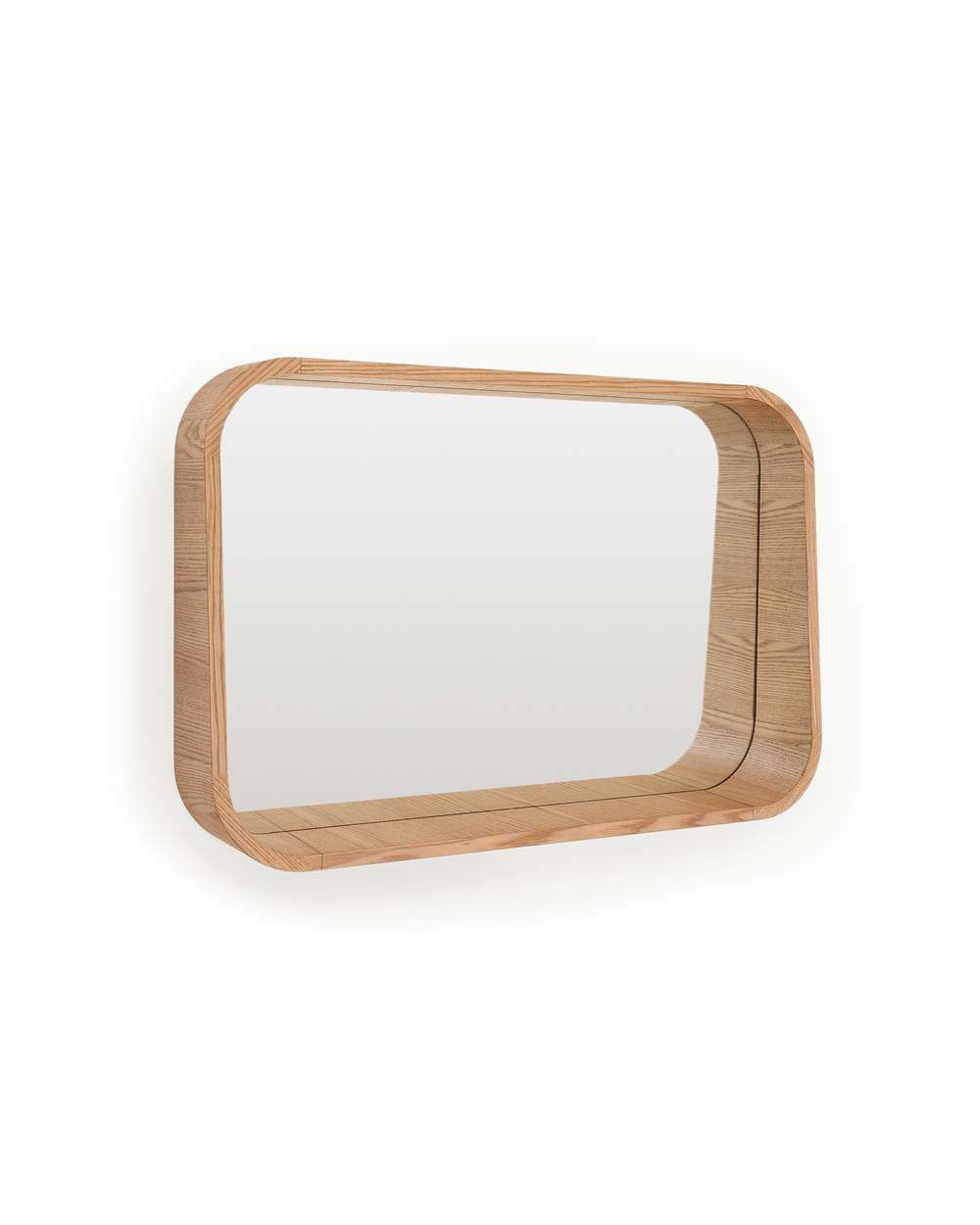 Salaya Зеркало в раме из ламинированной фанеры ясеня в натуральной отделке, 90 x 60