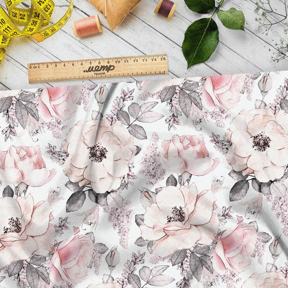 Ткань оксфорд 210 весенний богатый букет цветов