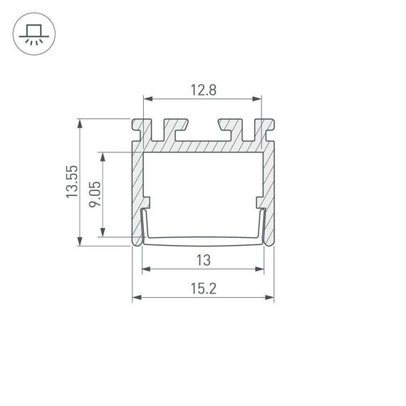 Профиль Arlight PDS-D-2000 ANOD 026517