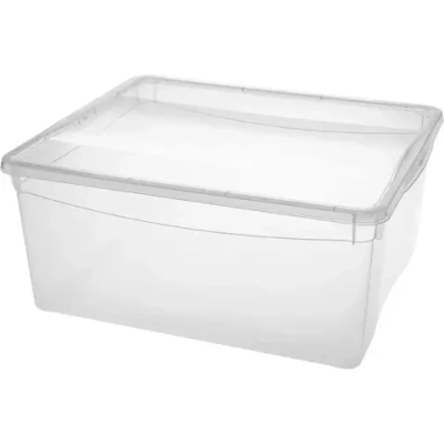 Контейнер универсальный с крышкой для хранения «КРИСТАЛЛ», бесцветный, 40*33,5*17см, 18л