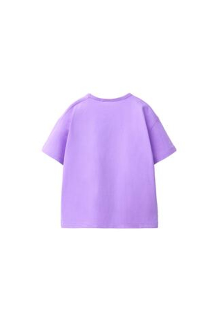 ZARA ОДНОТОННАЯ ФУТБОЛКА, ЦВЕТ МАЛЬВЫ
