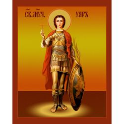 Уар Святой мученик. Икона на липовой доске.