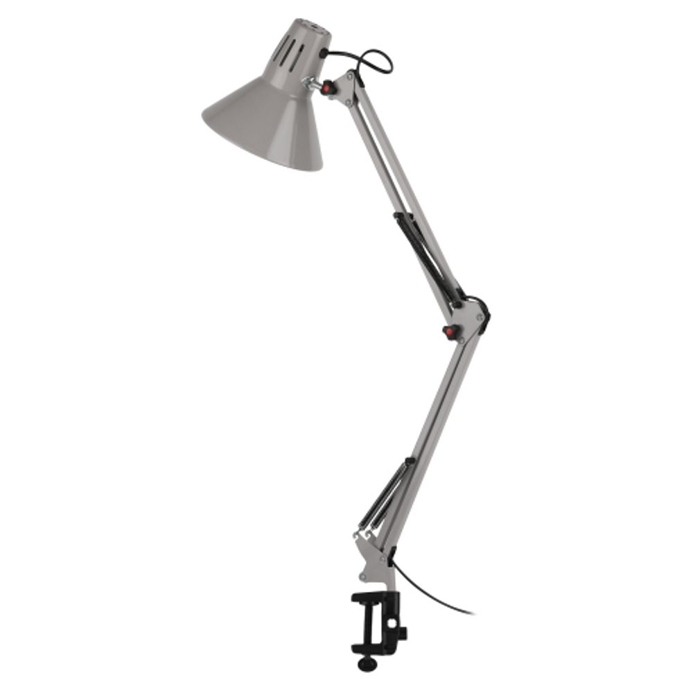 Настольный светильник ЭРА N-121-E27-40W-GY Е27 на струбцине серый