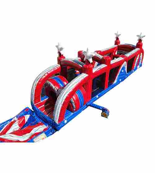 Коммерческая надувная полоса препятствий «Галактика», 15×3×4 м