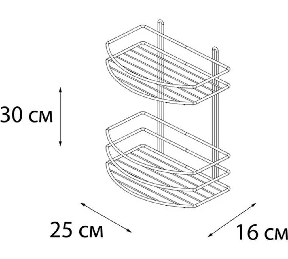 Полка овальная двухэтажная черная FX-720B-2