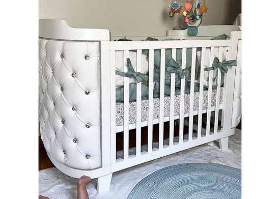 Кроватка-трансформер Elegance (белый/экокожа белая)