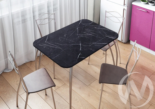 Стол кухонный прямоугольный 1000*670 (Мрамор черный)