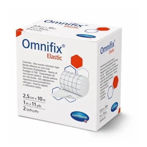 Omnifix Elastic (Омнификс Эластик) нетканый фиксирующий пластырь 10 м × 2,5 см 2 шт.