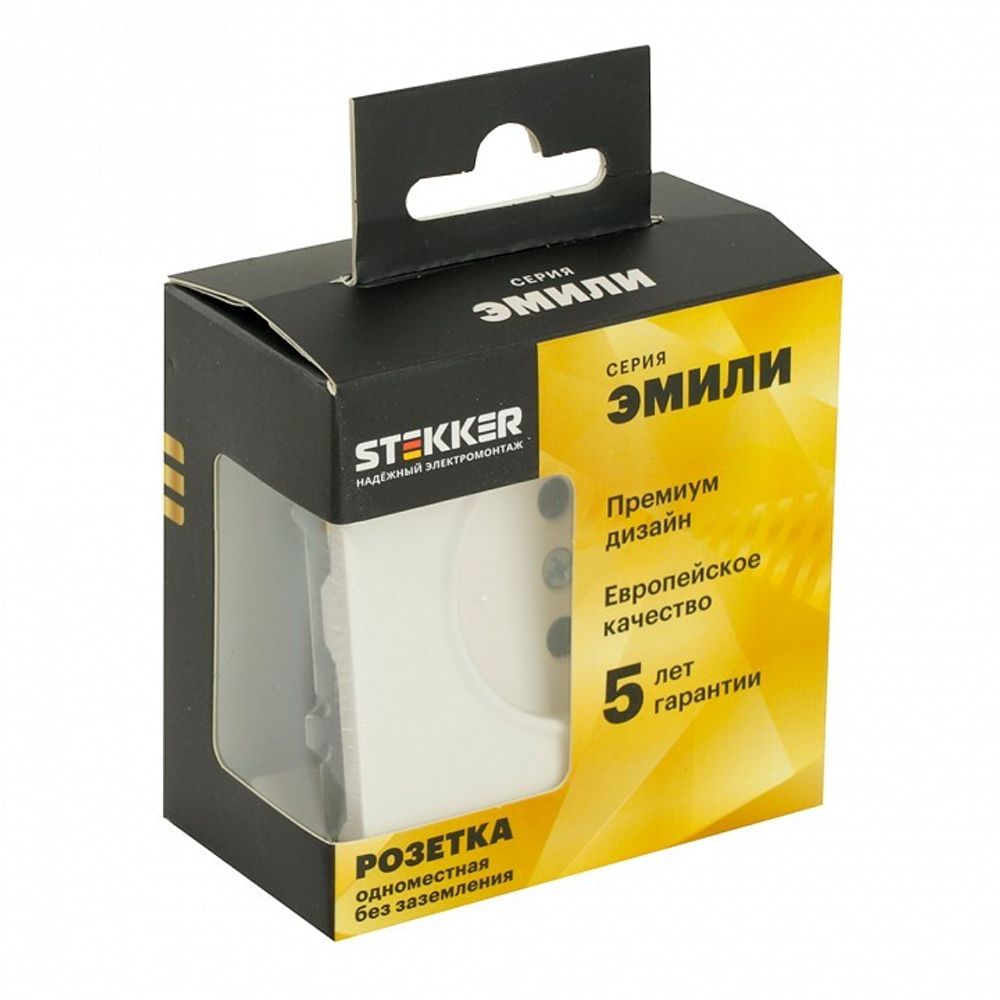 Розетка без заземления и со шторкой, без рамки Stekker Эмили 49876
