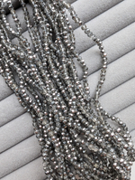 Бусины стеклянные рондель 3мм, серо-серебристый