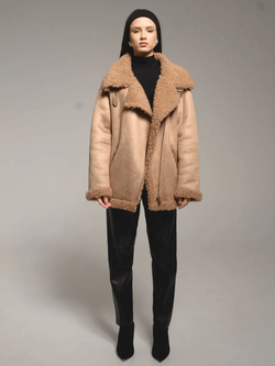 Дубленка, коричневая, Северина