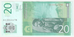 Serbia, 20 Dinara, 2013, UNC