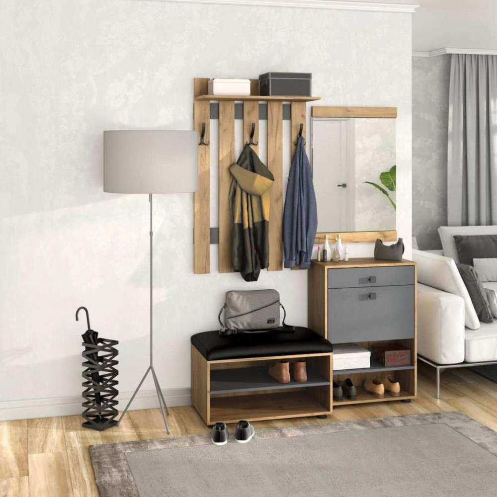 Вешалка Мини-Лайт МЛ-3/дуб графит