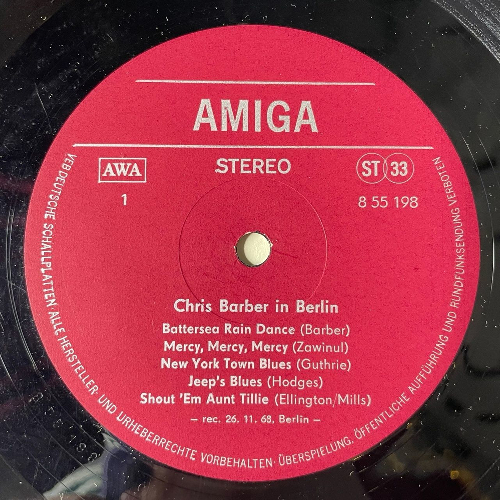 Винтажная виниловая пластинка LP Chris Barber In Berlin (ГДР 1970)