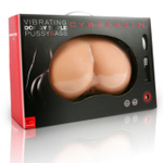 Реалистичная попка в натуральную величину с 2 любовными отверстиями и вибрацией (Цвет: телесный)