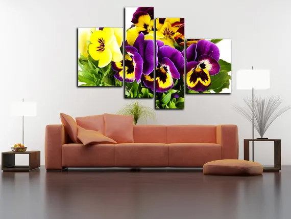 Модульная картина "Фиалка садовая"