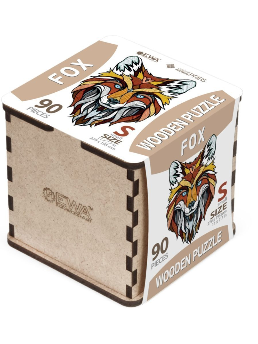 Деревянный пазл EWA Хитрый Лис, S 28x20 см, головоломка