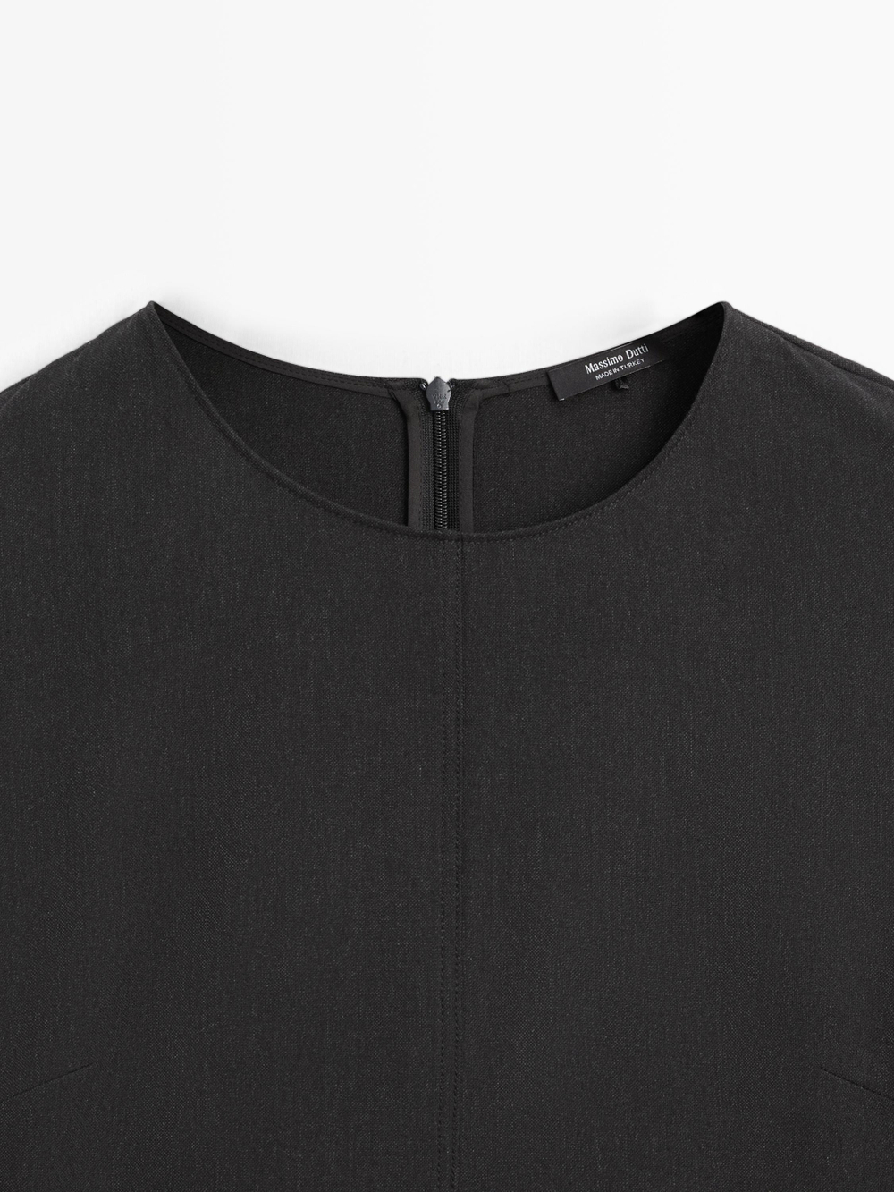 Massimo Dutti Платье миди с брошью, угольный