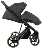 Детская коляска Roan Sol Vintage Luxury 2.0 3 в 1 с автокреслом Pituso Baesa Pro Black,Beige Canopy PIX/55/D Pixel/Dark/Nickel/руч.Cappuccino