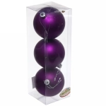 Новогодние шары 7 см (набор 3 шт) «Матовый», фиолетовый