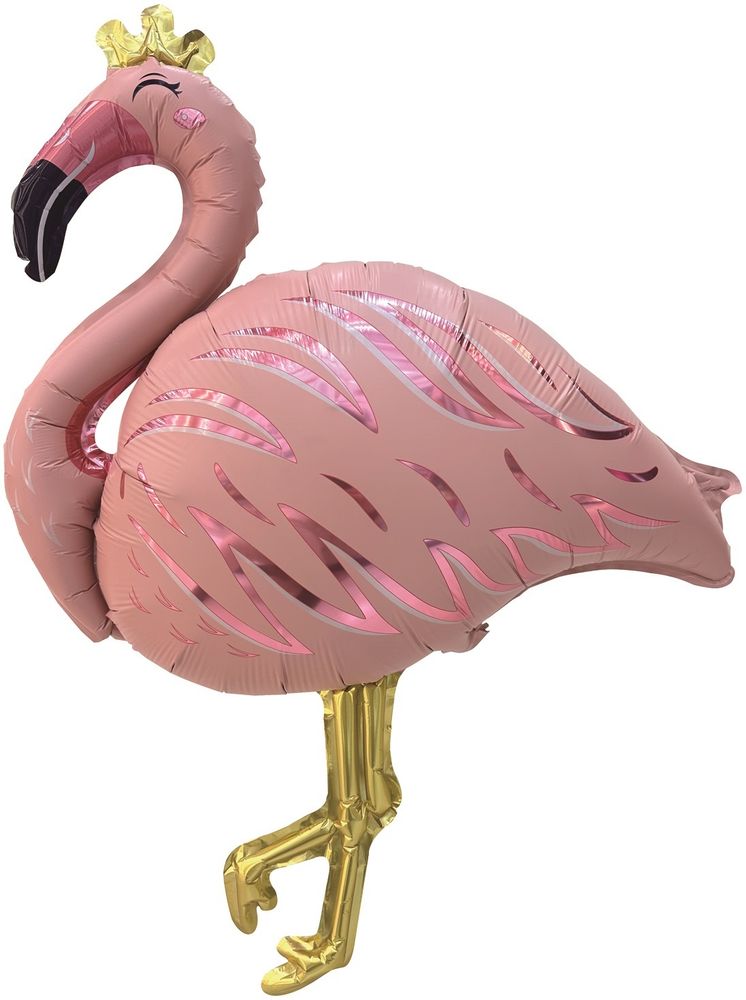 Шар (37&#39;&#39;/94 см) Фигура, Фламинго, Нежно-розовый, Сатин, 1 шт. в уп.
