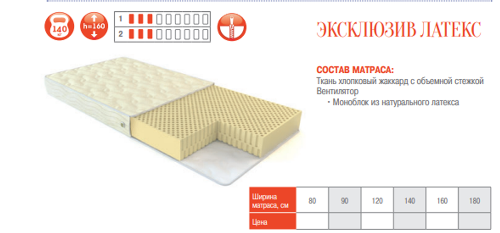 МАТРАС ЭКСКЛЮЗИВ ЛАТЕКС