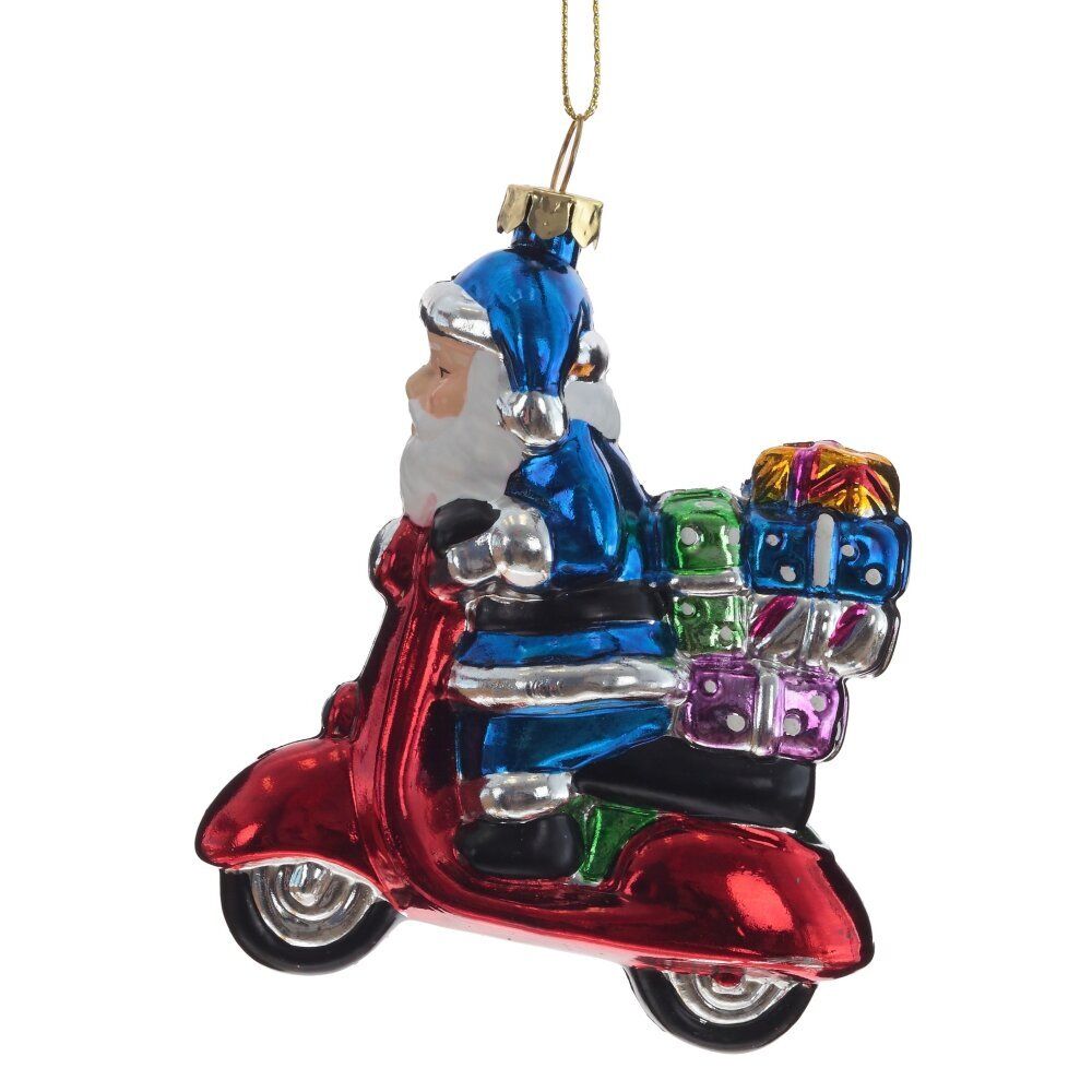 GAEM Украшение новогоднее "Дед Мороз на мопеде", L9 W3 H11,5 см, 2в.