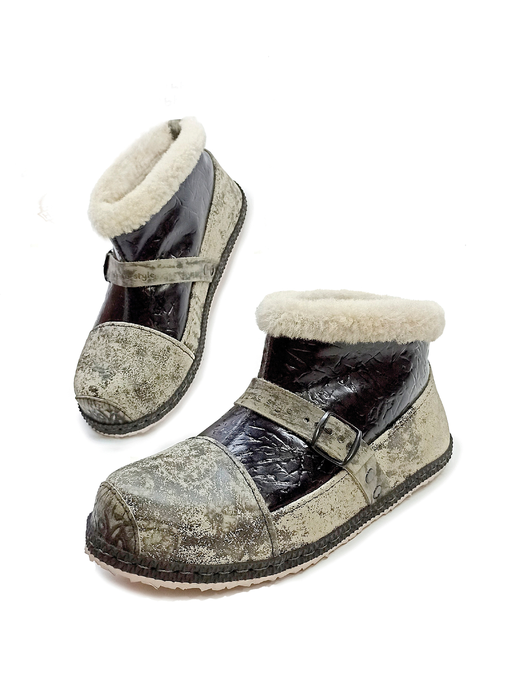 Ботильоны натуральные ручной работы "Black marble"